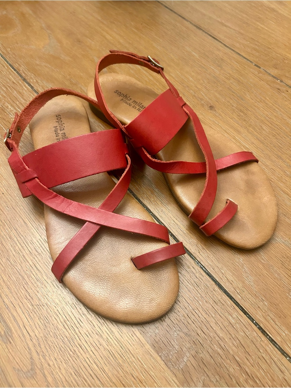 Sophia Milano Leather Strappy Sandals